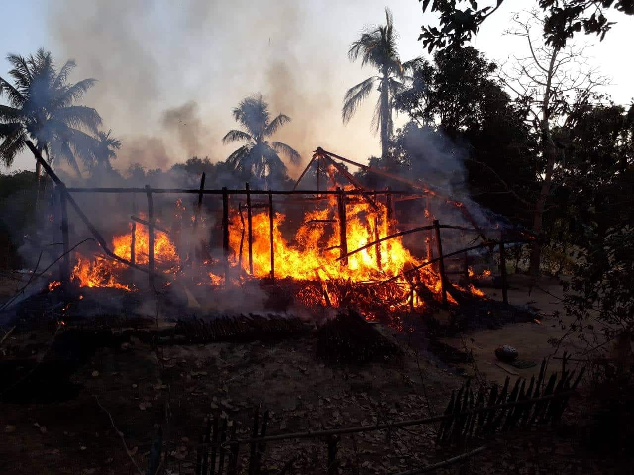 House burning in U Shay Kya