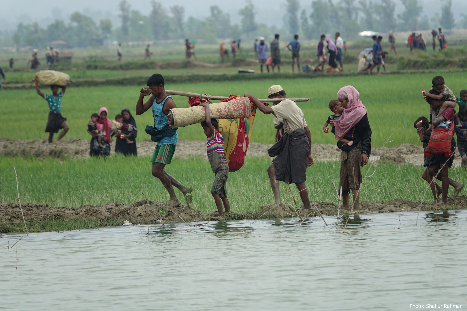 Rohingyas fleeing to Bangladesh 