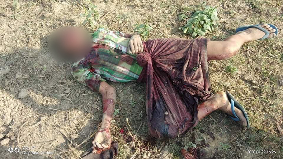 A boy killed by Myanmar military