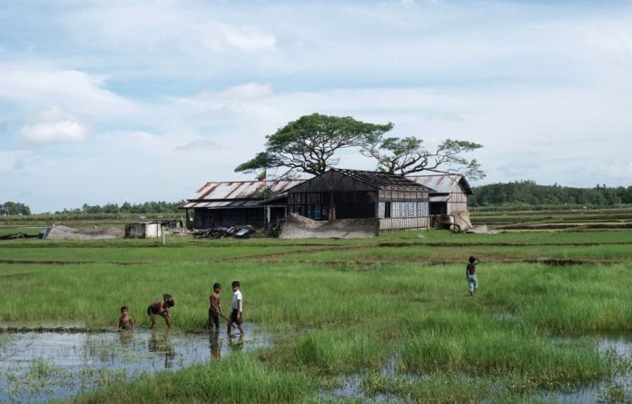 Rohingya children playing in the field in Kyar Gaung Taung village in Maungdaw township in Rakhine state. (Photo: Mail & Guardian)