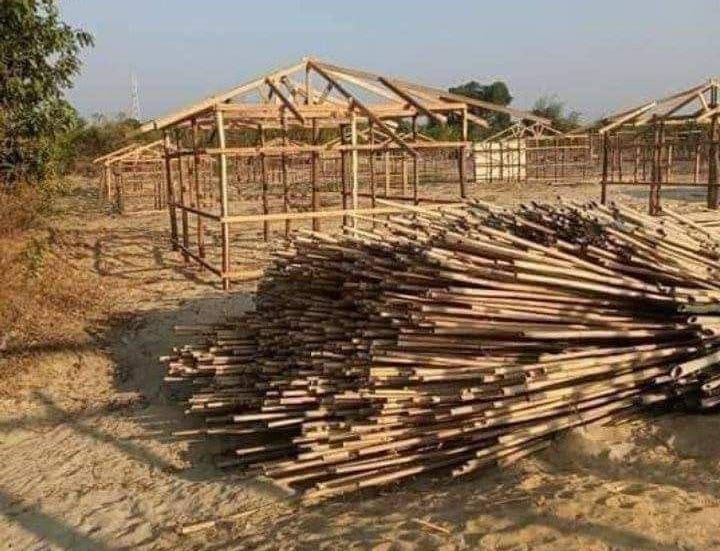 Houses building like refugee camp