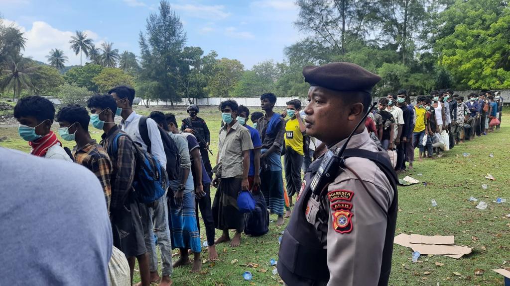 Rohingya landed in Indonesia's Aceh