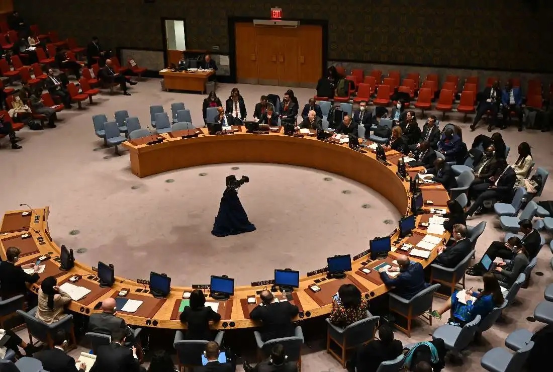 United Nations Security Council meeting during a vote on a draft resolution calling for an immediate end to violence in Myanmar and the release of political prisoners, at the UN headquarters in New York on Dec. 22. (Photo: AFP)