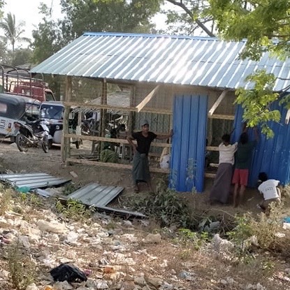 A Rakhine has built a shop on Rohingya land