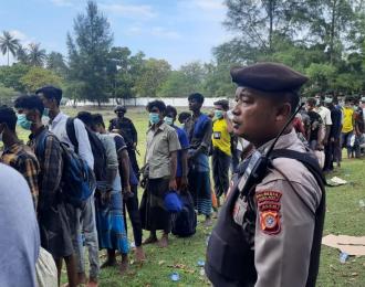 Rohingya landed in Indonesia's Aceh